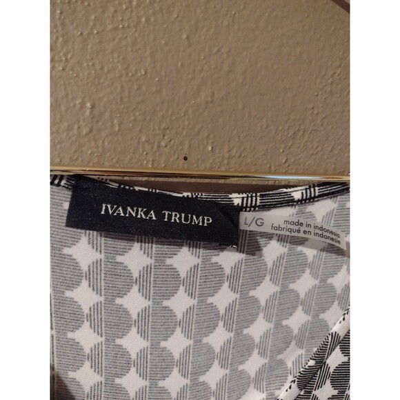 Ivanka Trump L Large Circle Blouse Womens Long Sleeve Pullover Stretch Top - Picture 4 of 10
